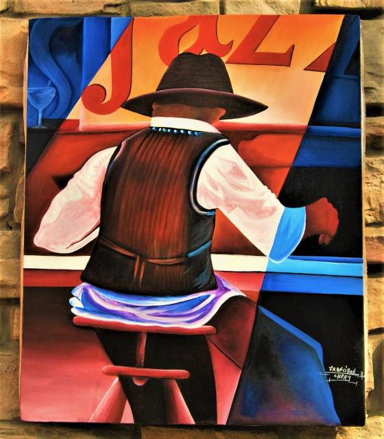 jazz piano player canvas art